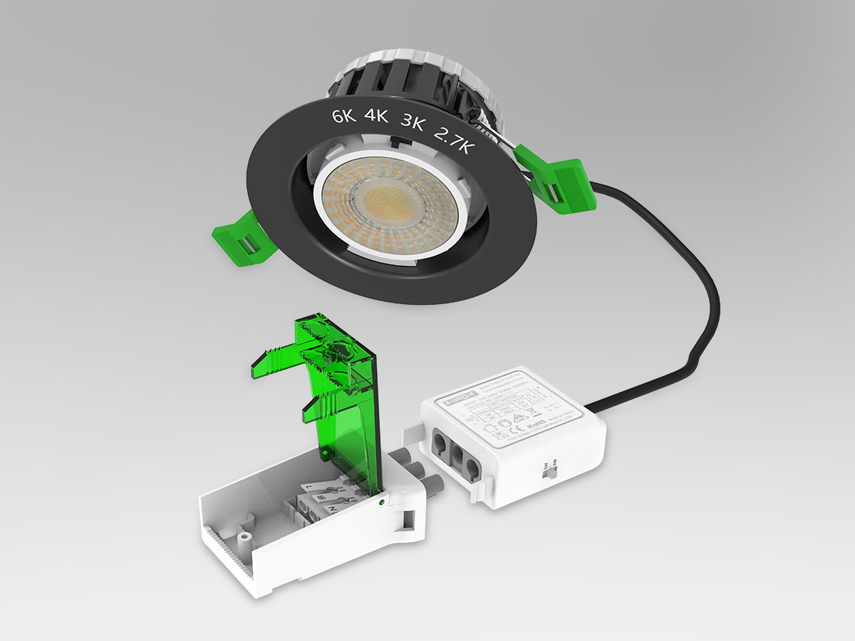 AU38 Fire Rated Downlight 2 Power + 4 CCT